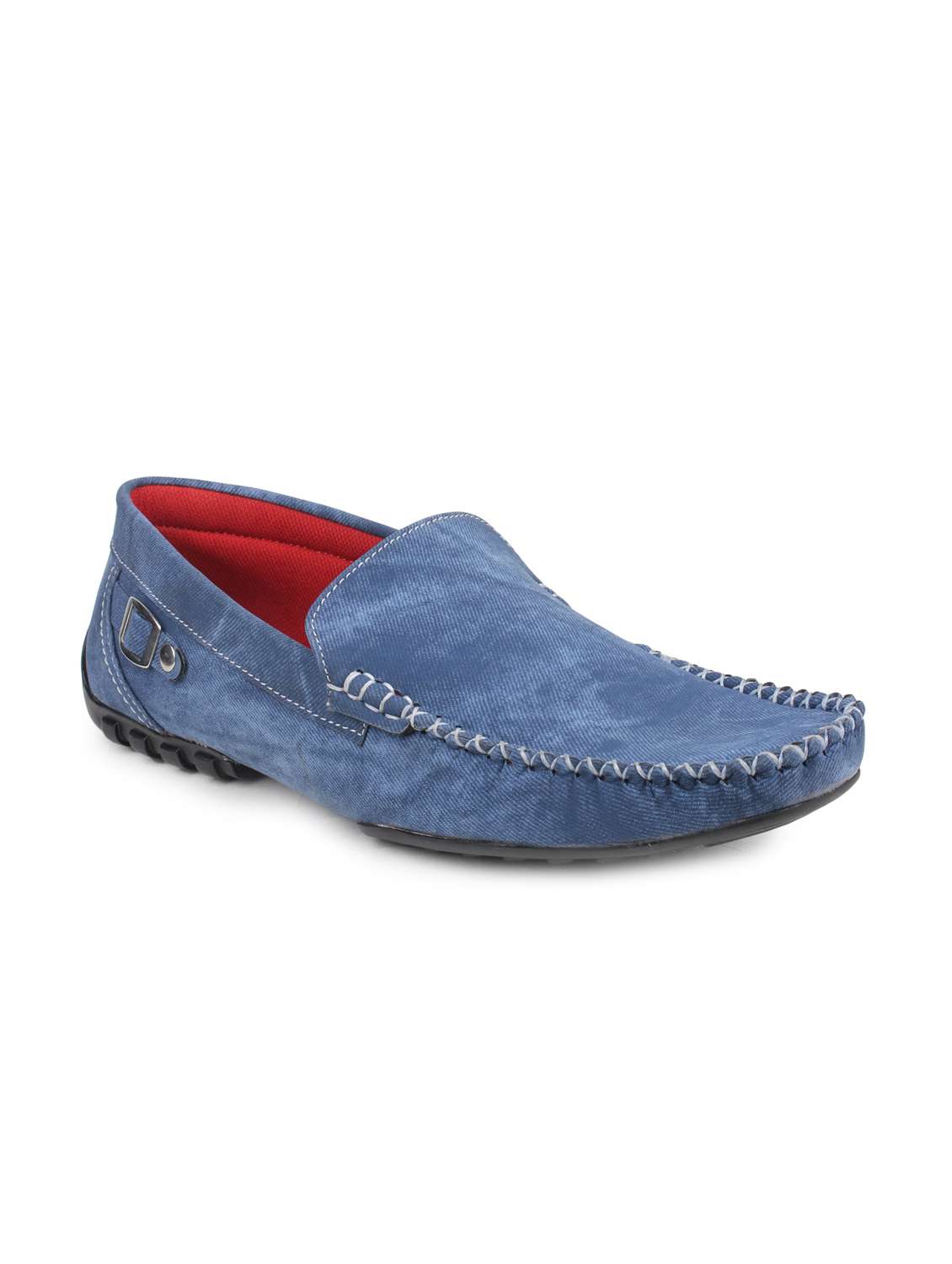 blue denim slip on loafer