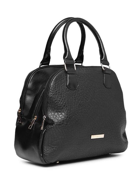 black leatherette textured handbag - 11921150 -  Standard Image - 4