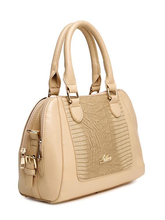 beige leatherette textured handbag - 11921153 - Standard Image - 4