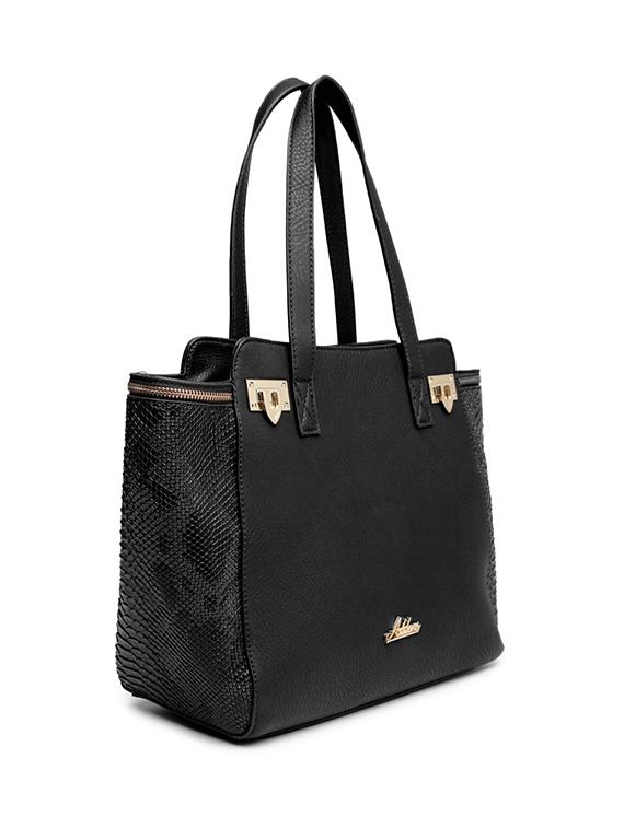 black leatherette handbag - 11921159 - Standard Image - 4