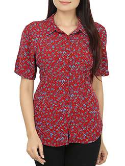 red viscose shirt