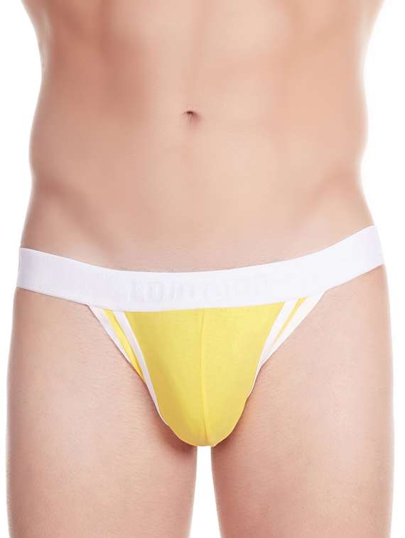 yellow cotton 94%  spandex 6% brief