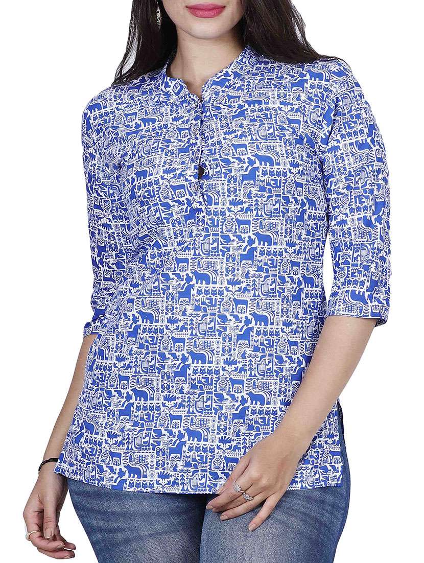 blue cotton regular top