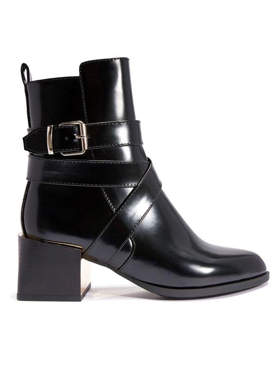 black synthetic ankle boot - 11946218 - Standard Image - 1