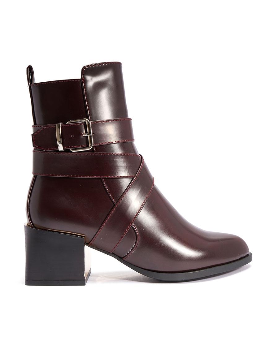 maroon synthetic ankle boot - 11946219 - Standard Image - 1
