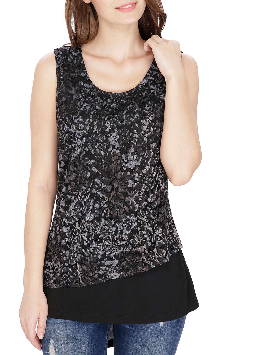 black viscose high low top