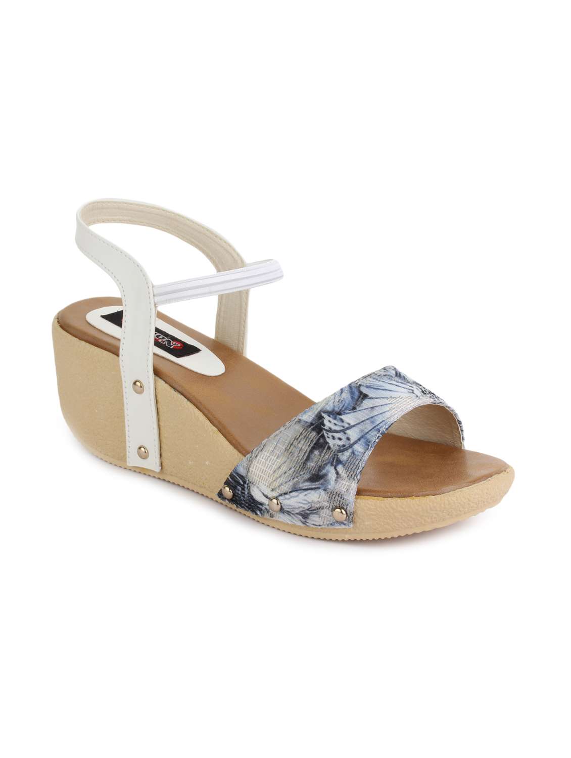 white leatherette wedge