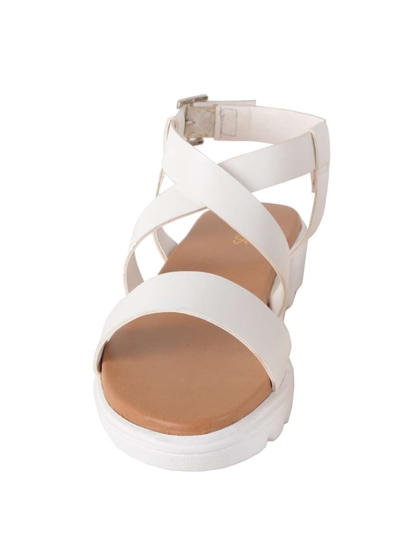 white platforms leatherette sandal - 11957145 -  Standard Image - 1
