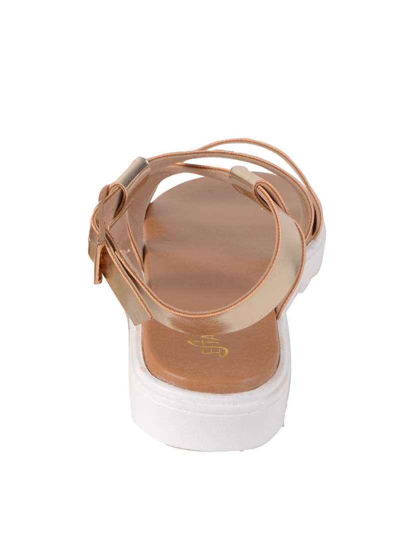 gold platforms leatherette sandal - 11957147 -  Standard Image - 1