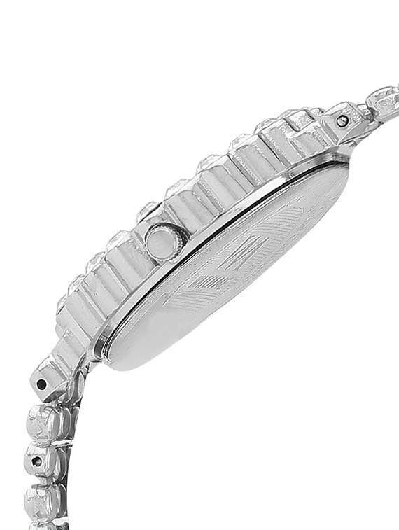 silver studded stainless steel wrist watch - 11960399 -  Standard Image - 1