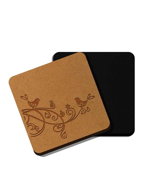 beige mdf wood coaster