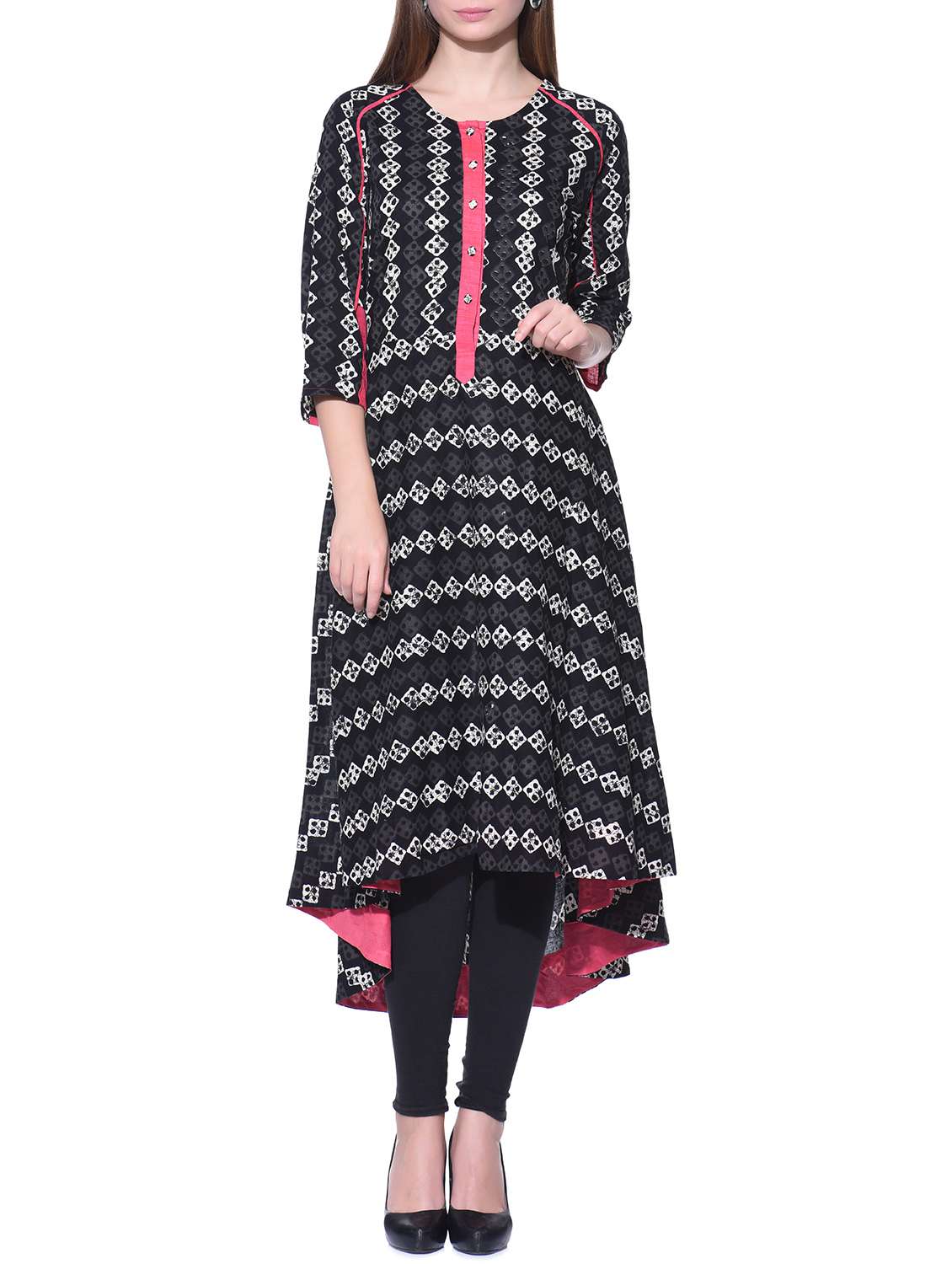 black hand dyed cotton asymmetrical dress