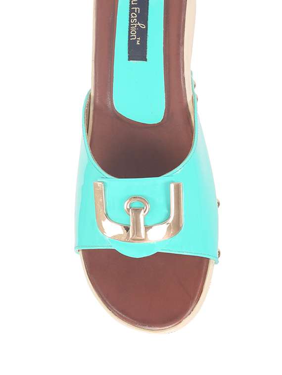 green patent leather wedge - 12084407 - Standard Image - 4