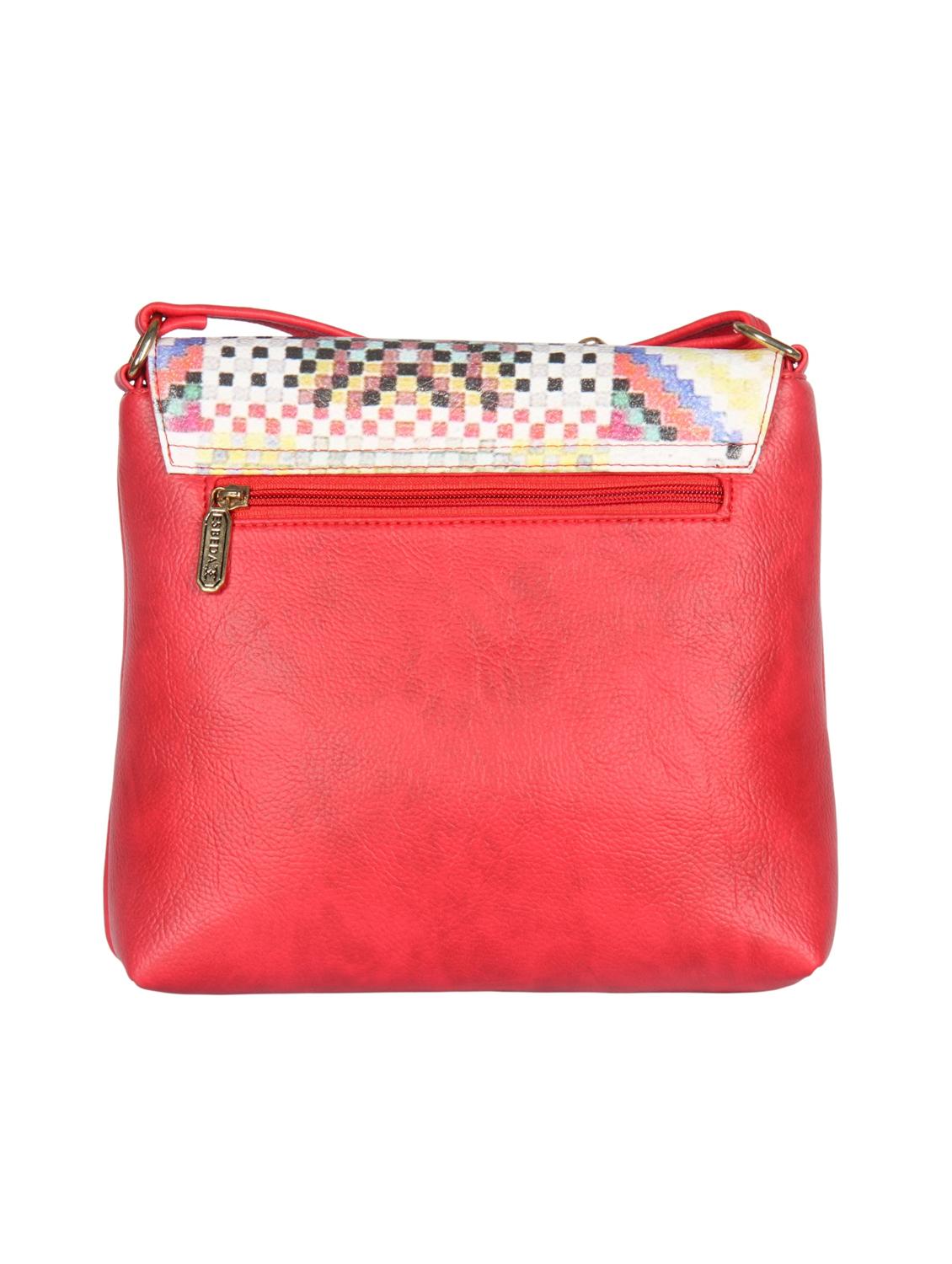 red synthetic leather sling bag - 12086440 - Standard Image - 1