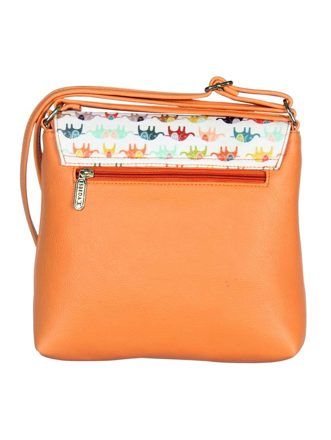 orange synthetic leather sling bag - 12086446 - Standard Image - 1
