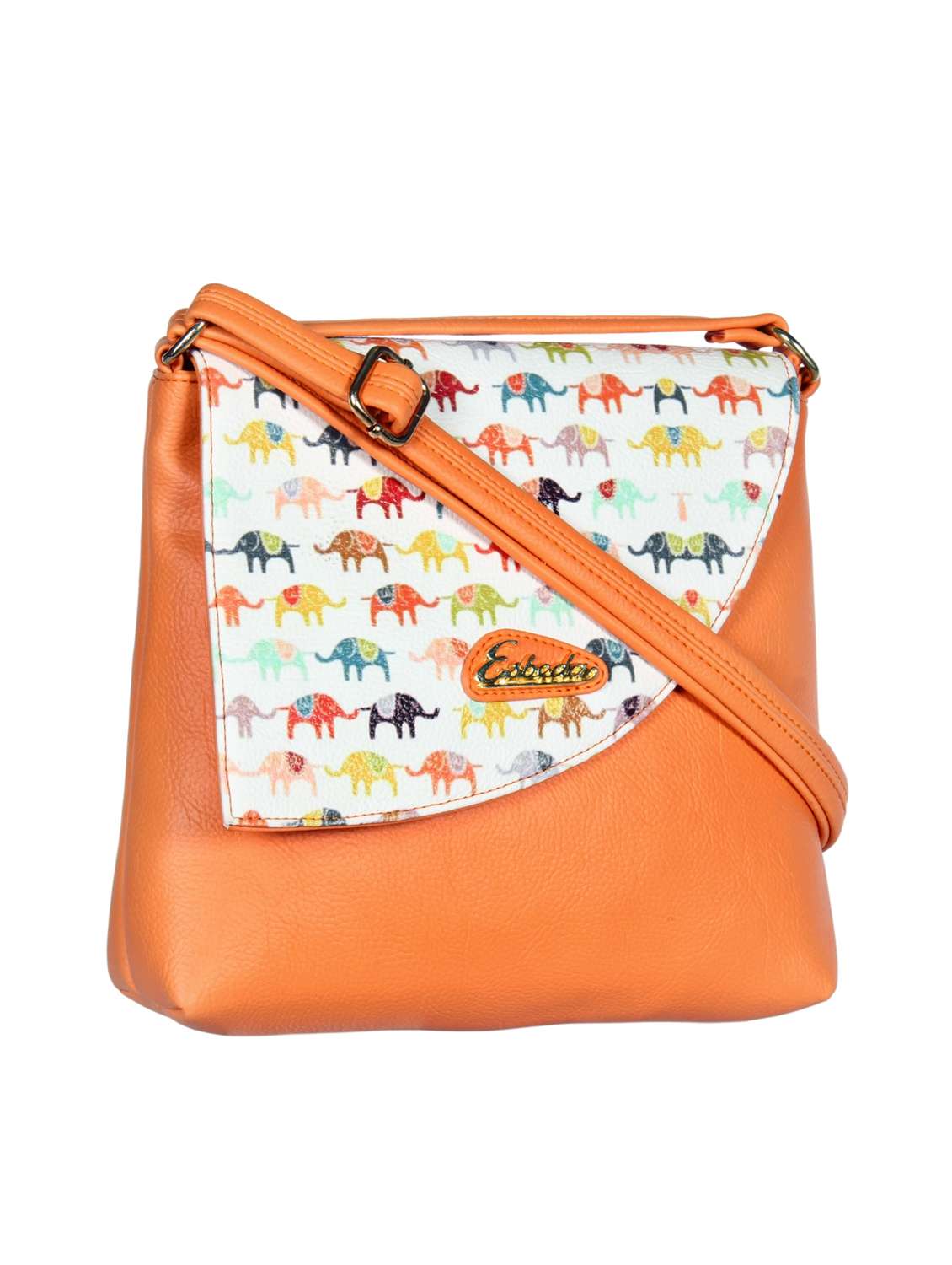 orange synthetic leather sling bag - 12086446 - Standard Image - 4