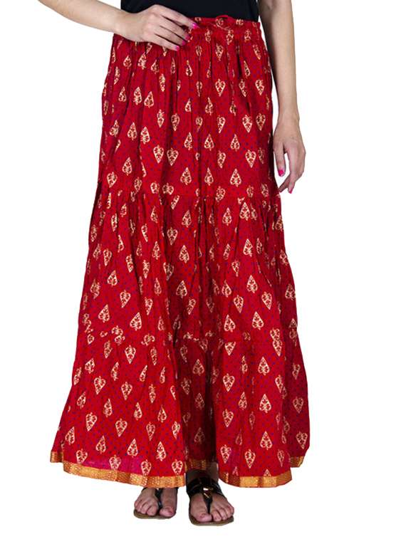 red cotton skirt