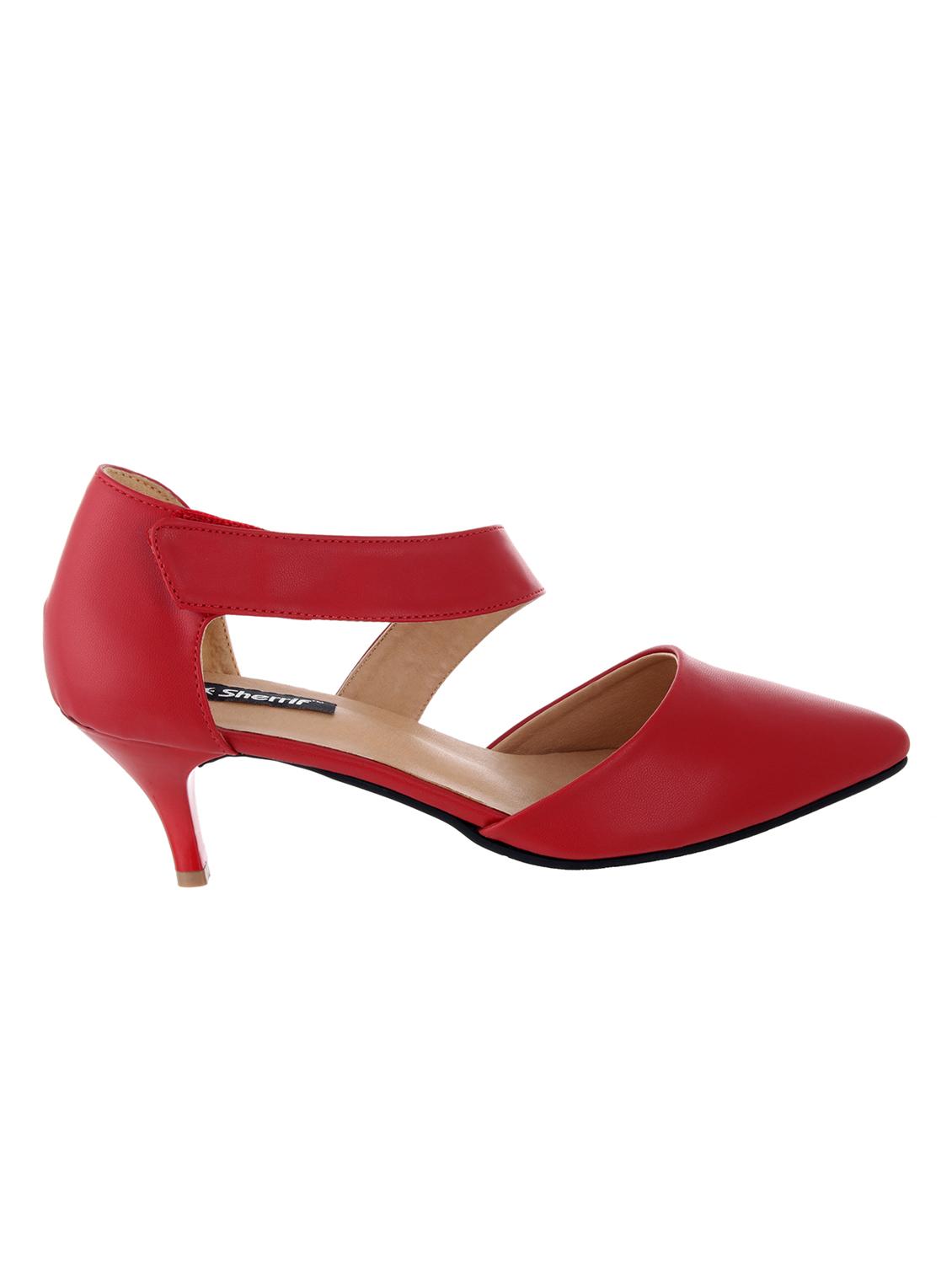 red leatherette pump - 12086799 - Standard Image - 1