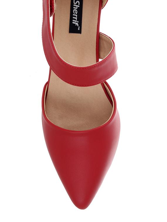 red leatherette pump - 12086799 - Standard Image - 4