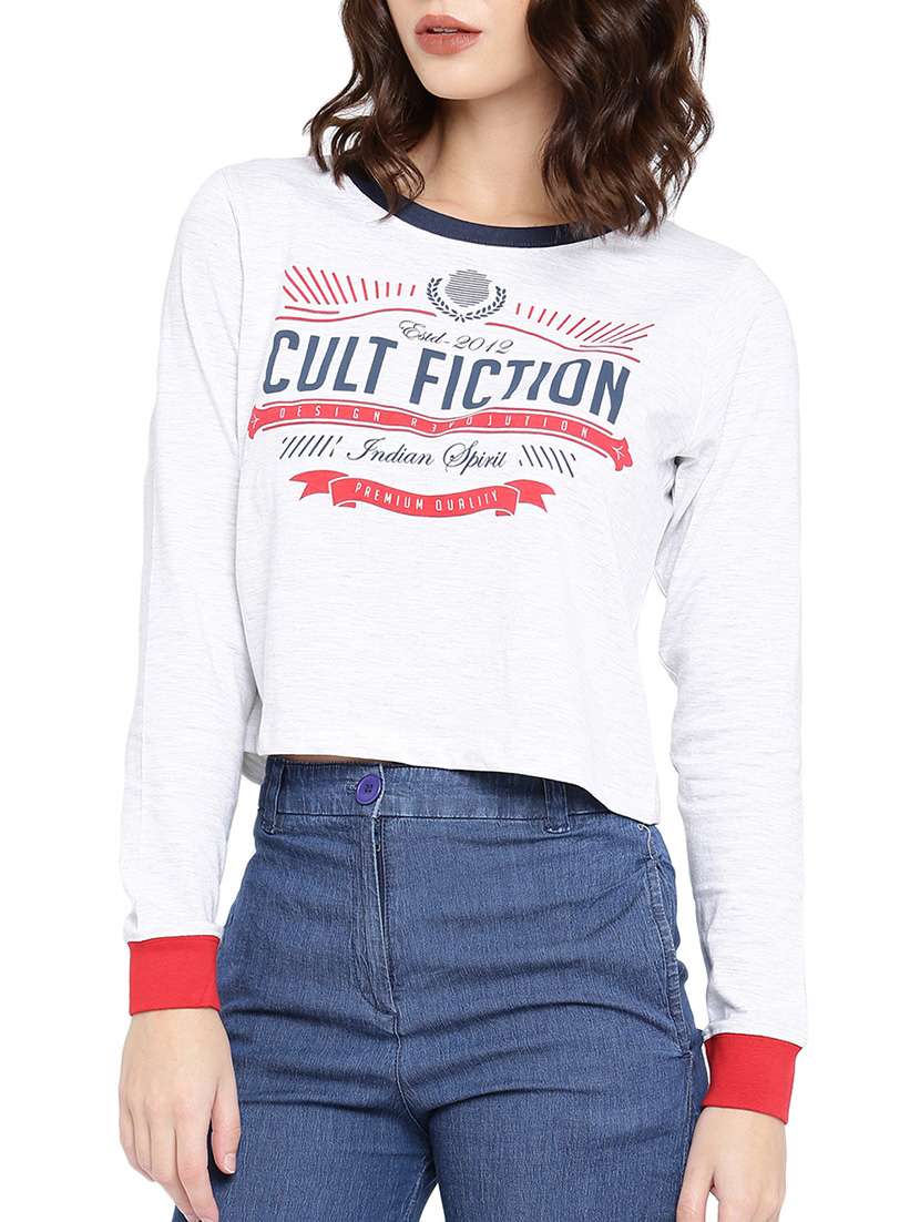 white cotton crop tshirt