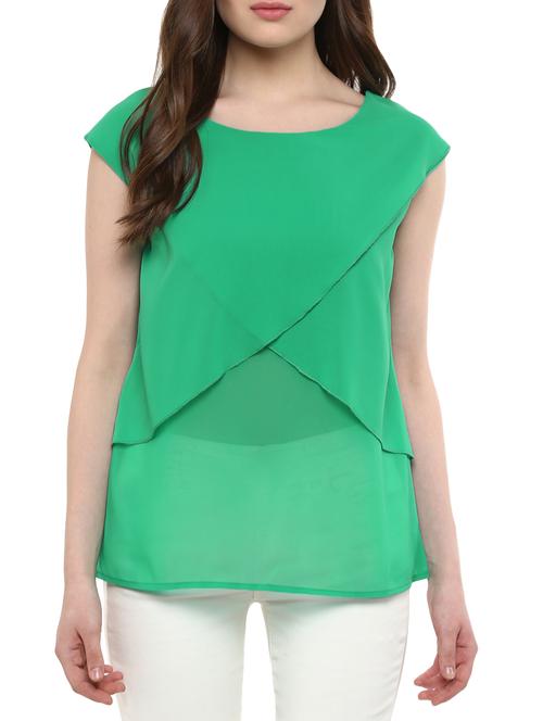 sheer overlap flap dress - 12089848 -  Standard Image - 0