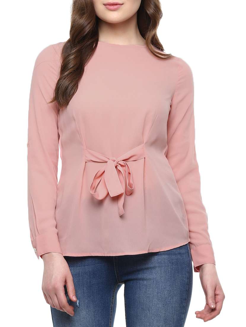 women's straight round neck top