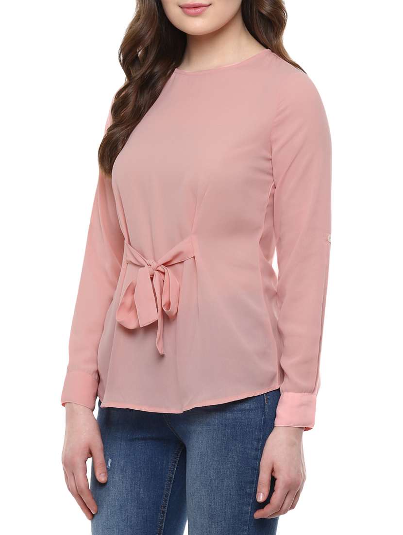 women's straight round neck top - 12089851 -  Standard Image - 1