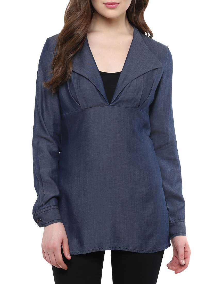 women's straight lapel neck top