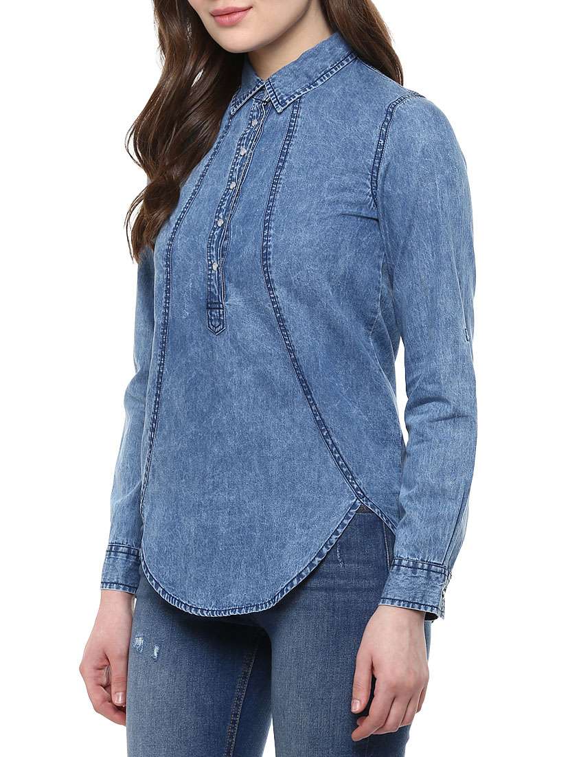 blue denim top - 12089856 -  Standard Image - 1
