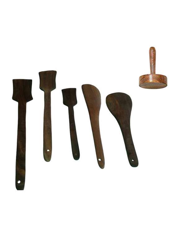 desi karigar 5 sheesham skimmers & 1 masher - 12096670 - Zoom Image - 0