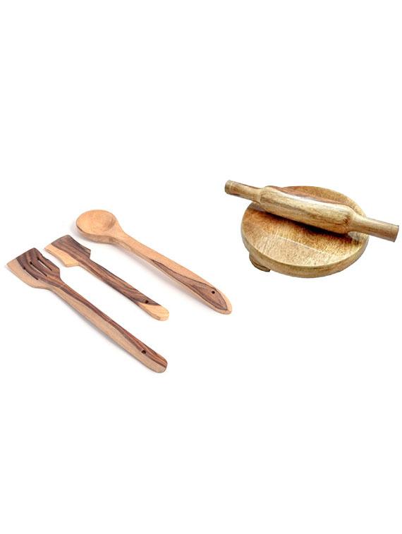 desi karigar wooden tools of kitchen (set of 5)