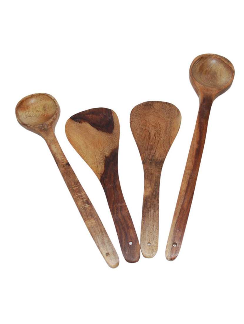 desi karigar wooden 4 ladles
