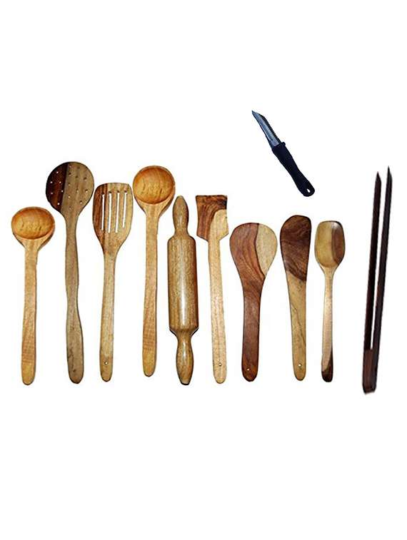 desi karigar wooden kitchen tool set - 12096701 -  Zoom Image - 0