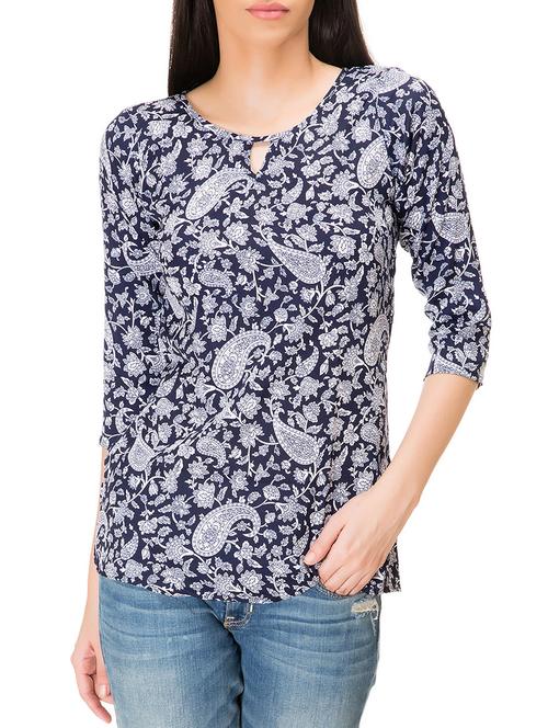 women's straight round neck top - 12102140 - Standard Image - 0