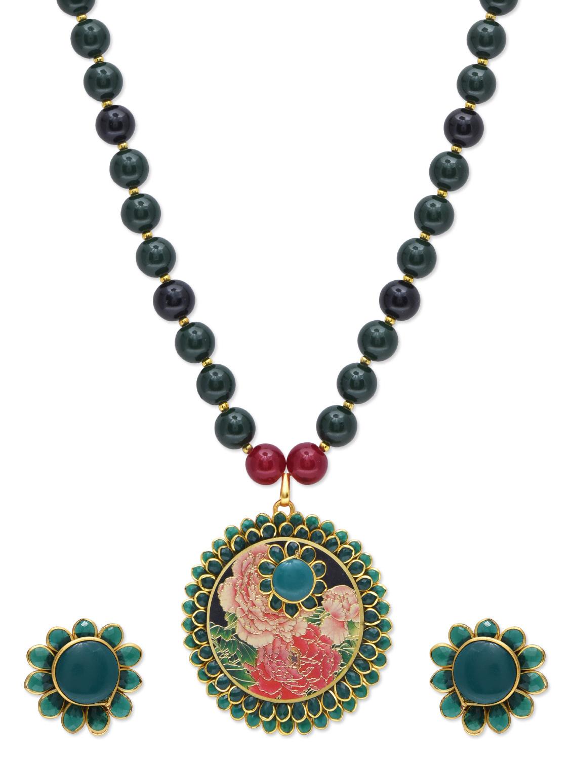 Multicolor Acrylic Metallic Jewellery Set - By