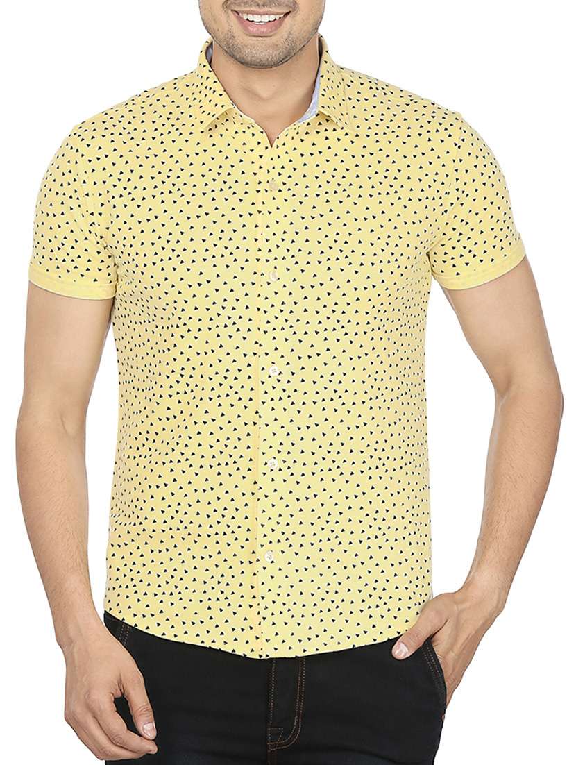 yellow cotton casual shirt