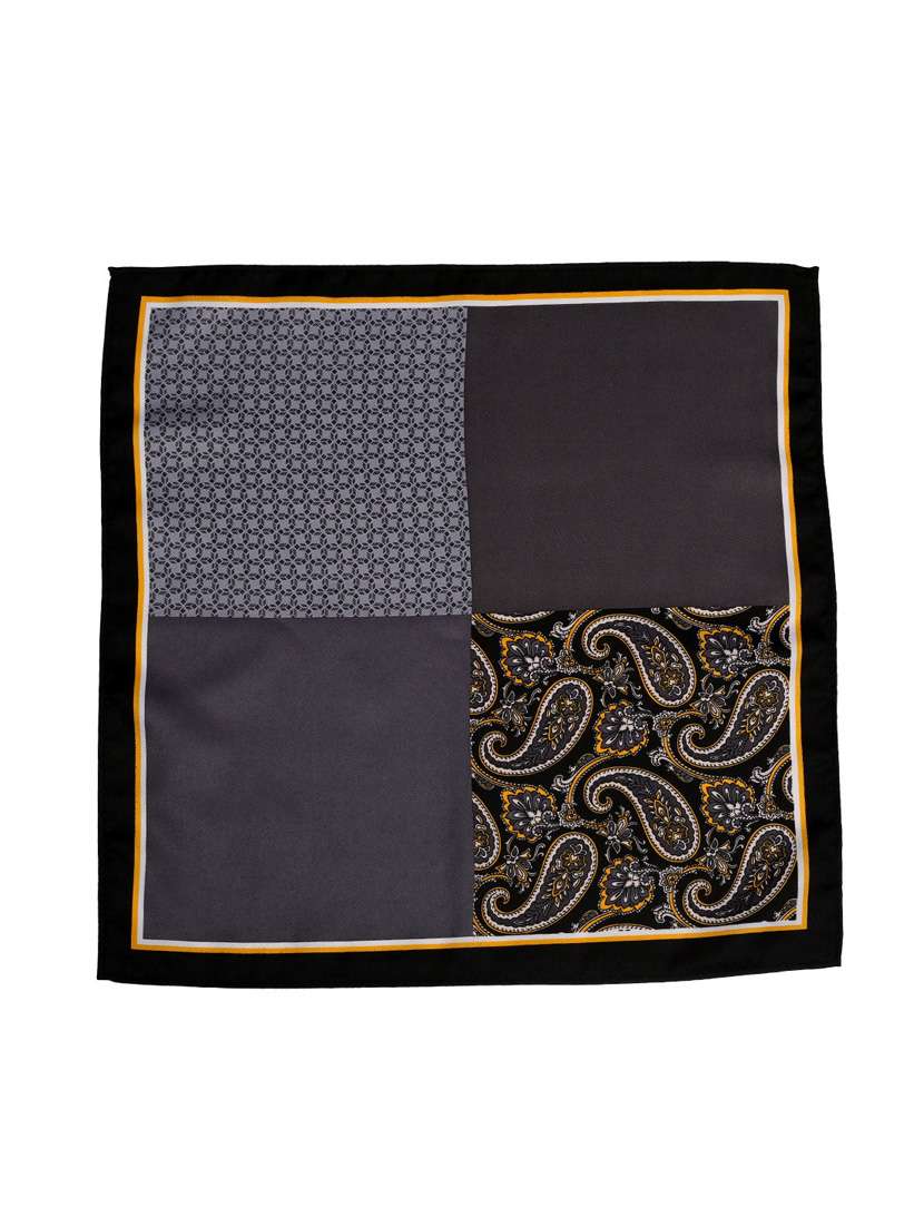 black micro fiber pocketsquare - 12114834 -  Standard Image - 1