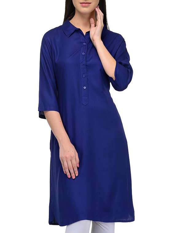 blue viscose kurta