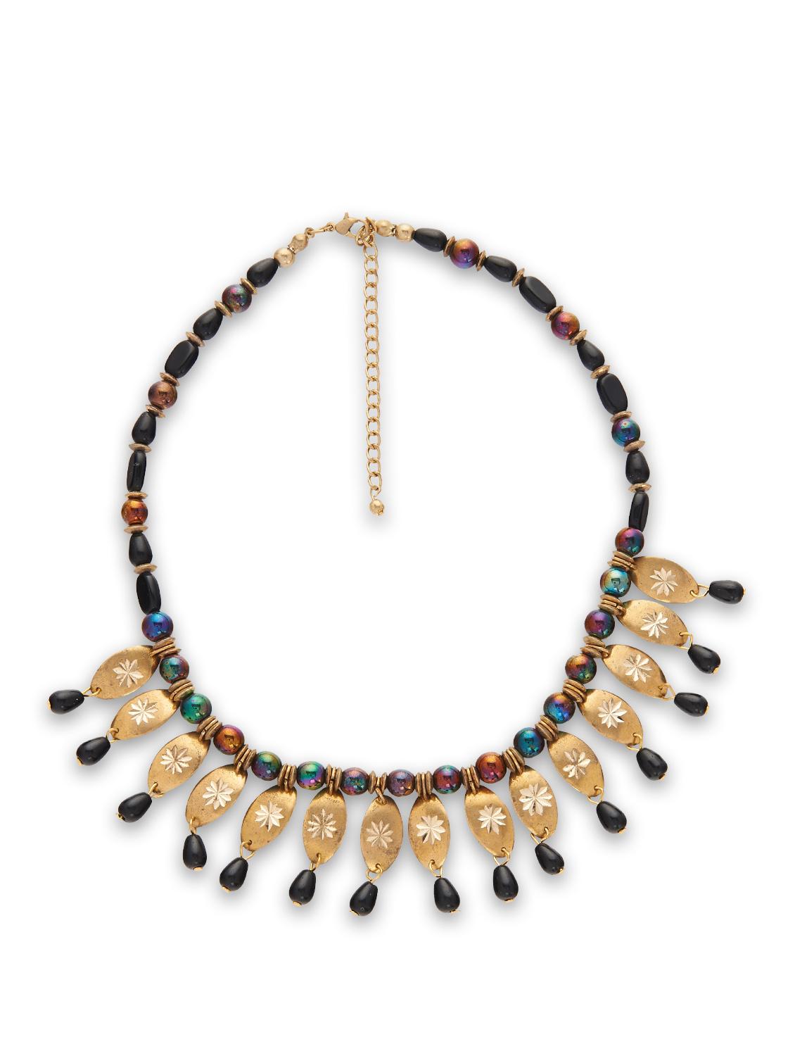 Etched Gold Leaf Necklace - Accessory Bug