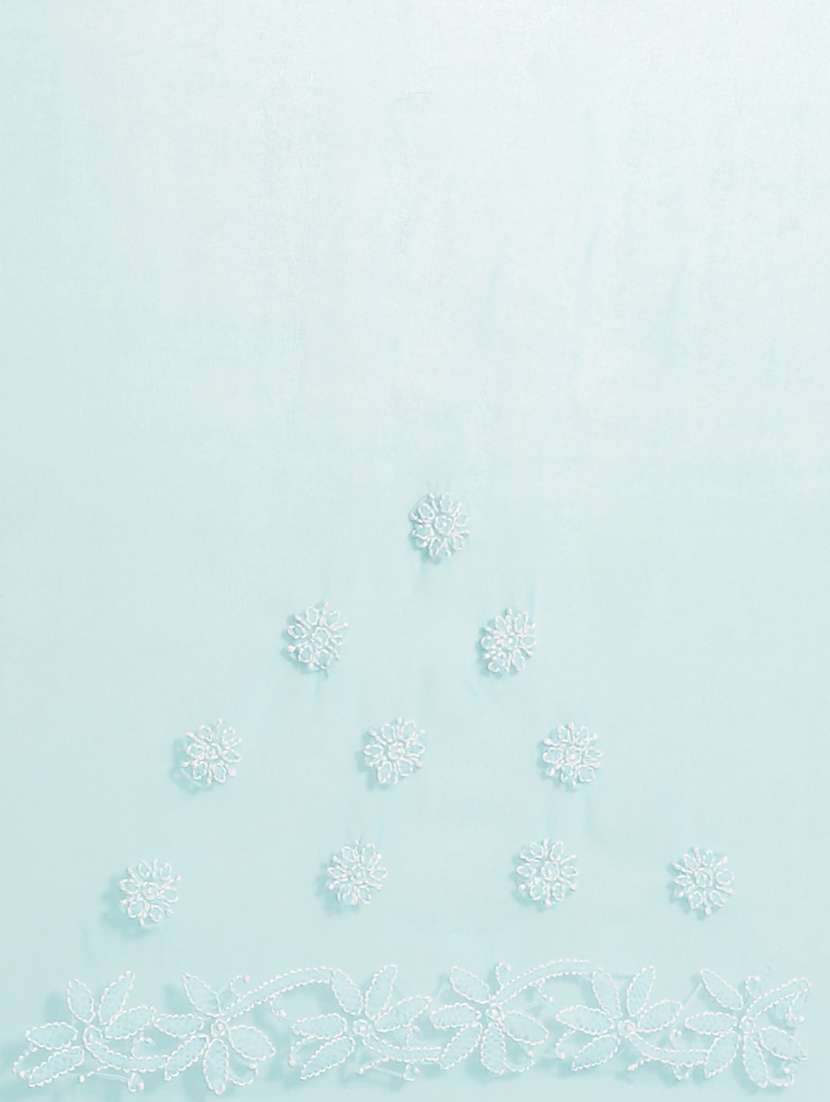 blue georgette hand embroidered chikankari saree with blouse - 12128291 -  Standard Image - 4