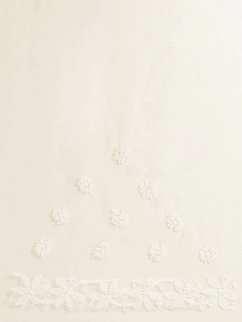 beige faux georgette chikankari saree with blouse - 12128310 -  Standard Image - 4