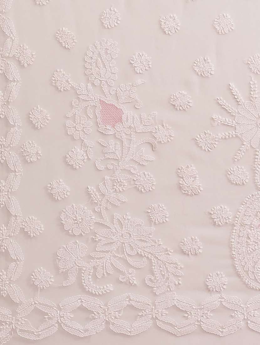 pink faux georgette chikankari saree with blouse - 12128354 - Standard Image - 4