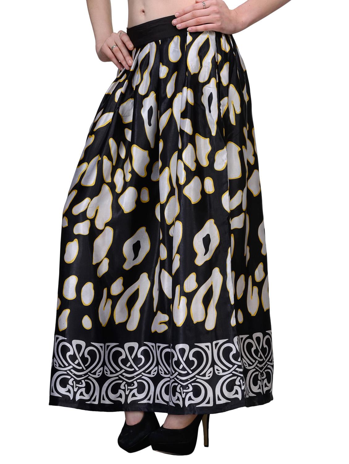 black satin maxi skirt - 12132480 - Standard Image - 1