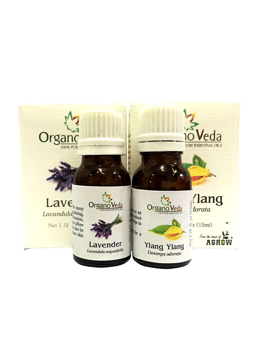 organoveda lavender + ylang ylang essential oils (15 ml each)