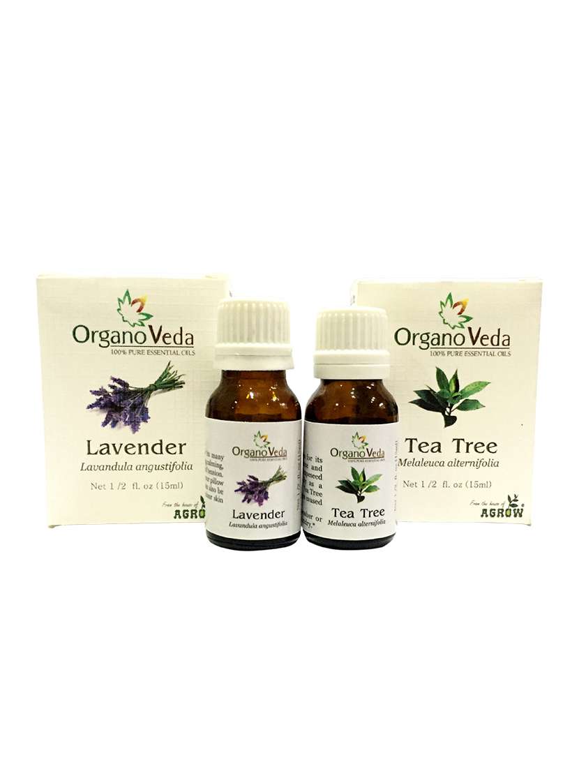 organoveda  tea tree & lavender essential oils (15 ml each)
