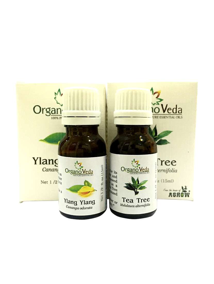 organoveda ylang ylang & tea tree essential oils (15ml each)