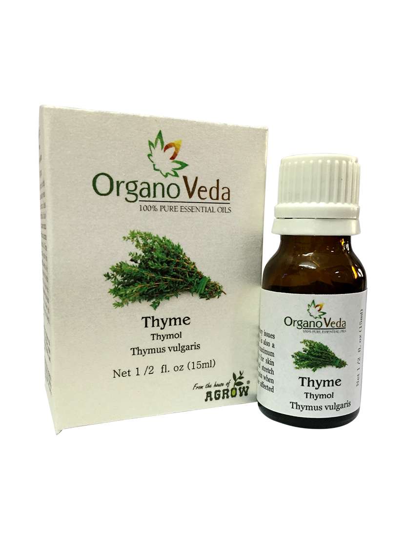 organo veda  thyme esssential oil, pain relieving and controls stretch marks, 15ml