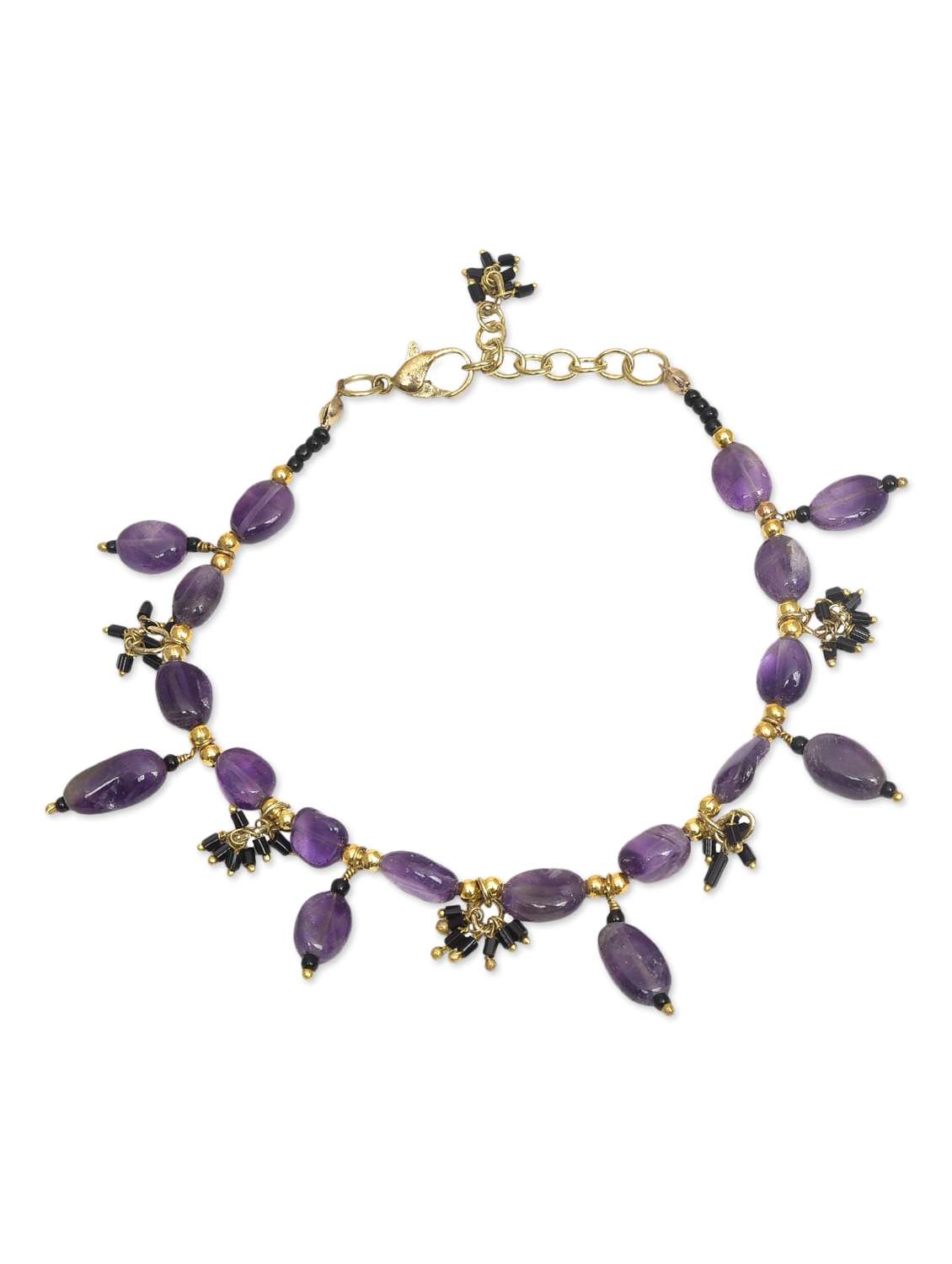 purple stoned anklet