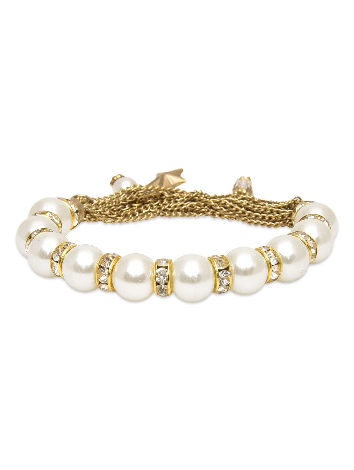white & gold pearl beaded bracelet