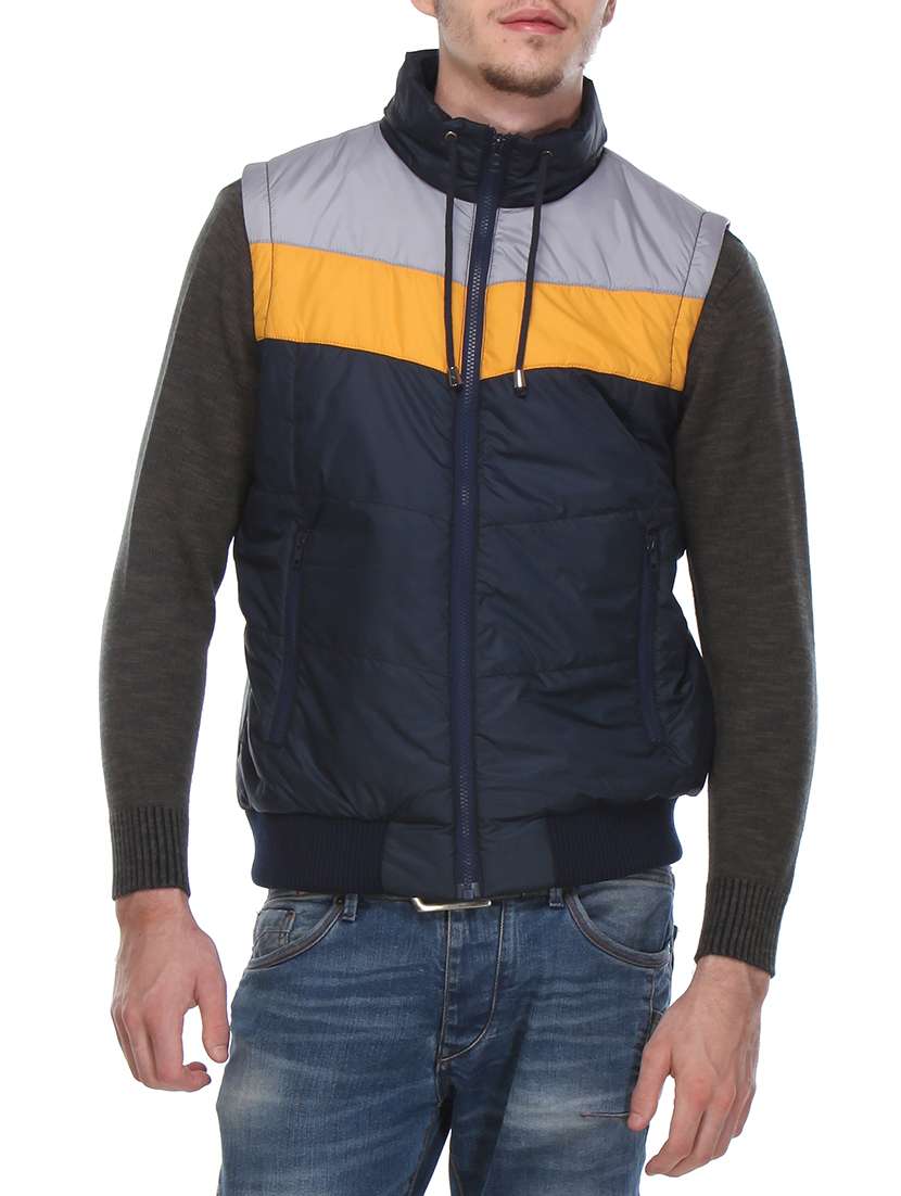 blue cotton puffer jacket